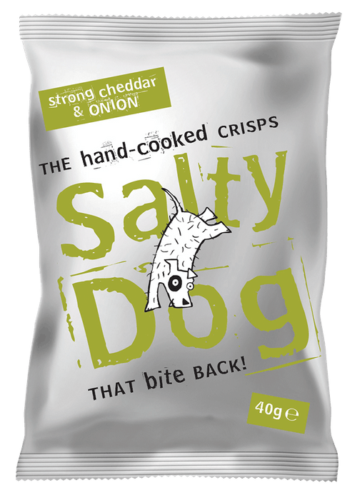 Salty Dog - Strong Cheddar & Onion Crisps. 40g